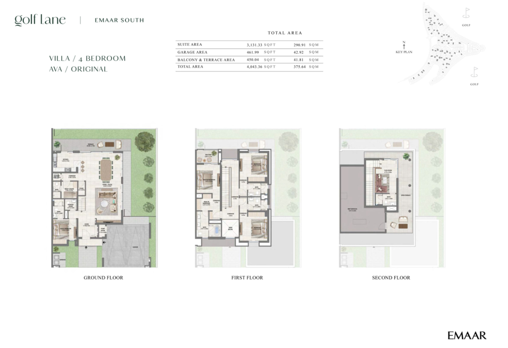 Golf Lane — 4BR Villa floor plan