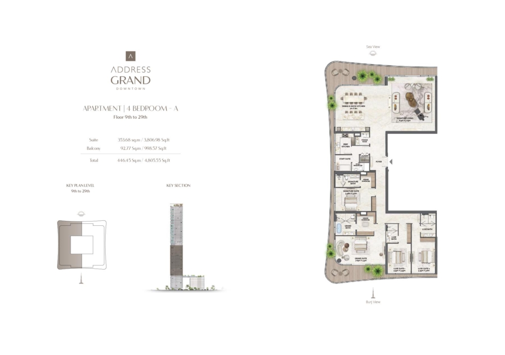 Address Grand Downtown — 4BR floor plan