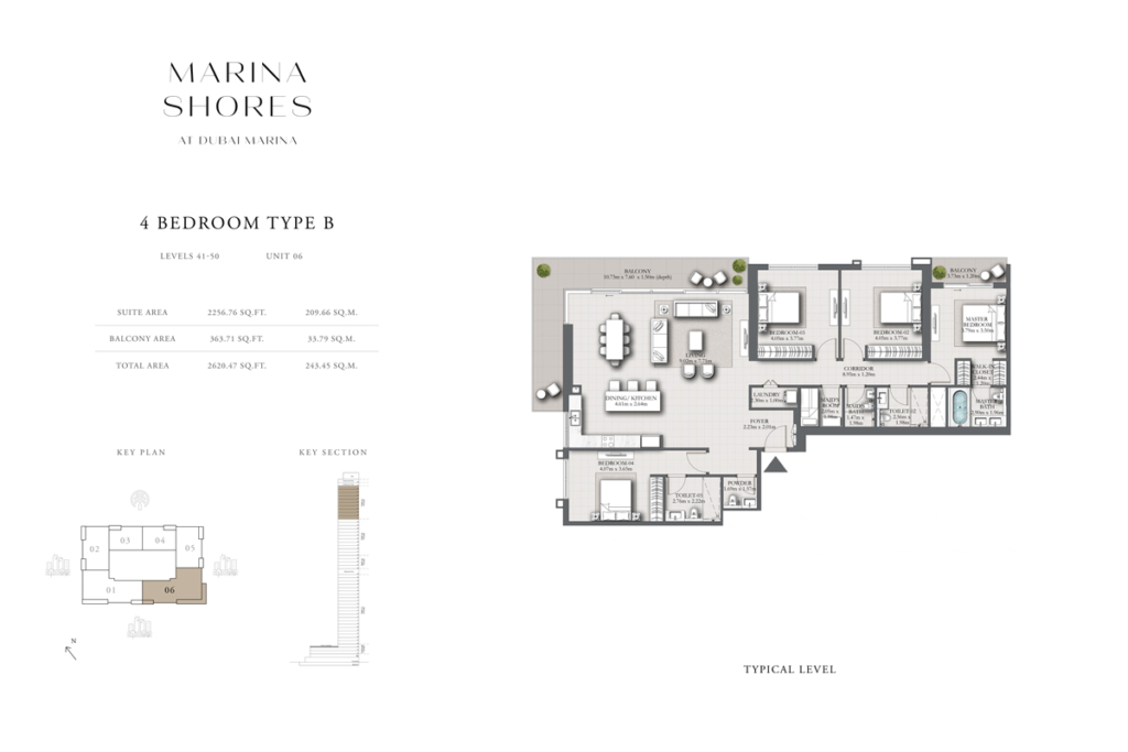 Marina Shores by Emaar — 4BR floor plan