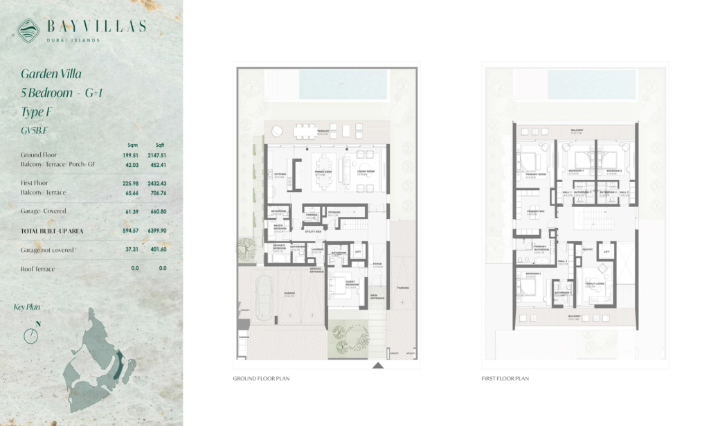 Bay Villas Dubai Islands  — 5BR Villa floor plan