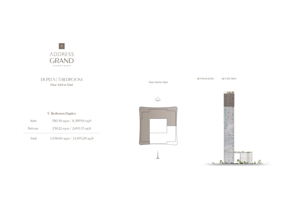 Address Grand Downtown — 5BR Duplex floor plan