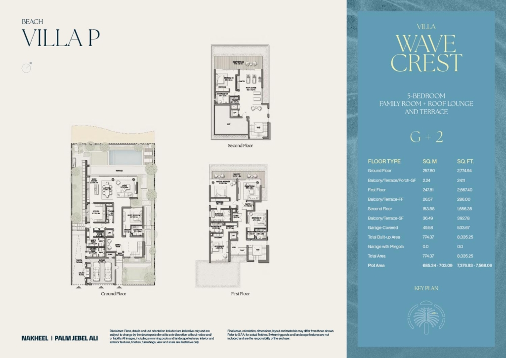 The Beach & Coral Collection — 5BR Villa floor plan
