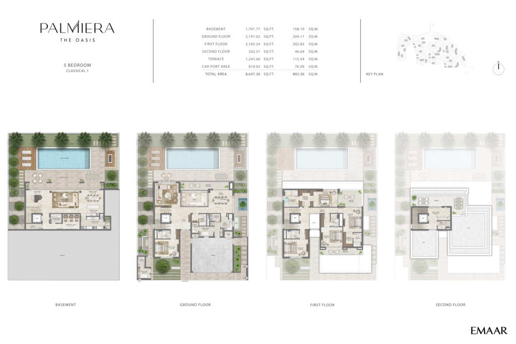 Palmiera at The Oasis — 5BR Villa floor plan