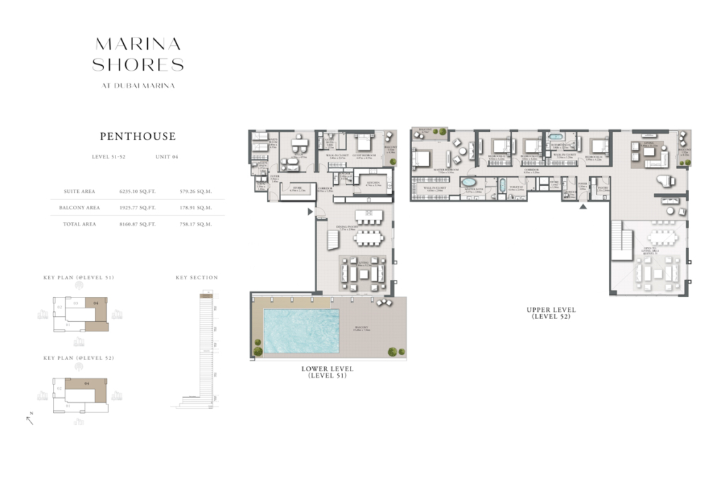Marina Shores by Emaar — 5BR Penthouse floor plan