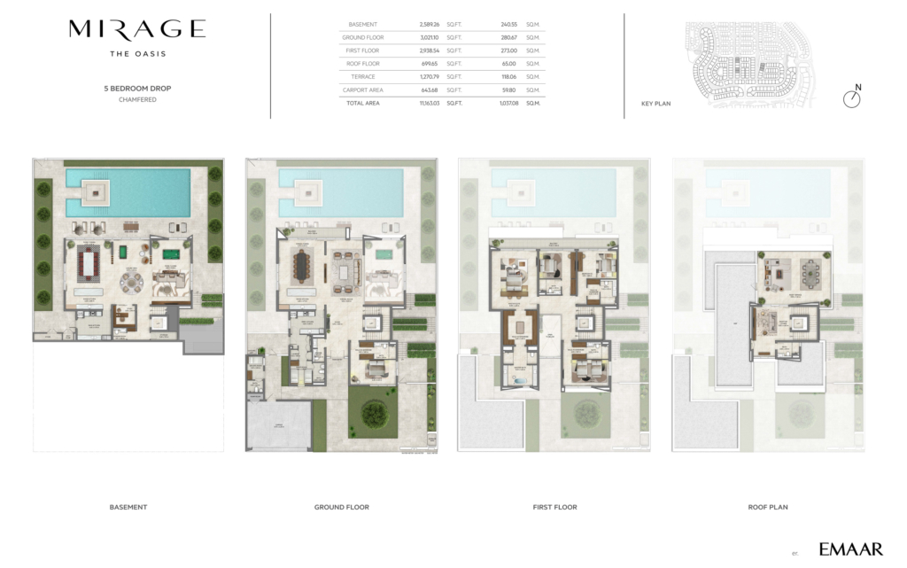 Mirage at The Oasis — 5BR Villa floor plan