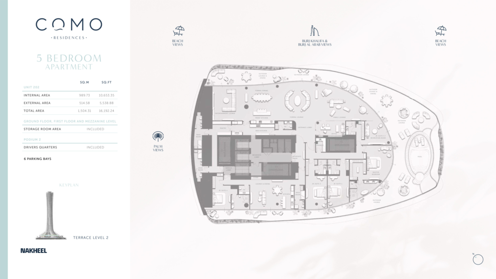 Como Residences  — 5BR floor plan