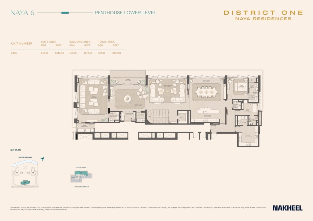 Naya 1 Residences at District One — 5BR Penthouse floor plan
