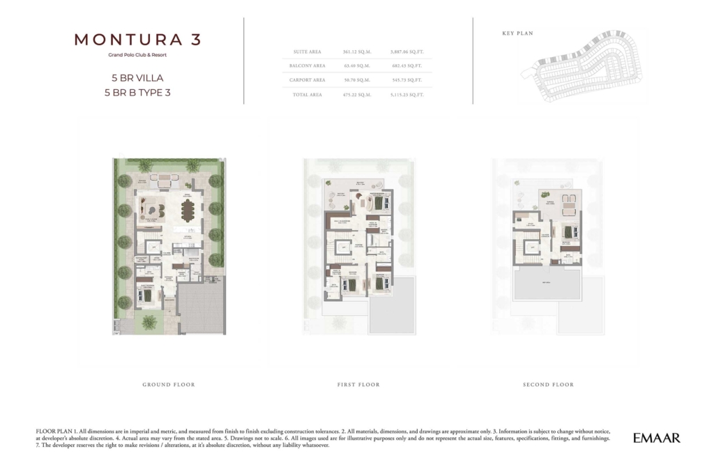 Montura 3 -Grand Polo Club & Resort, Dubai — 5BR Villa floor plan