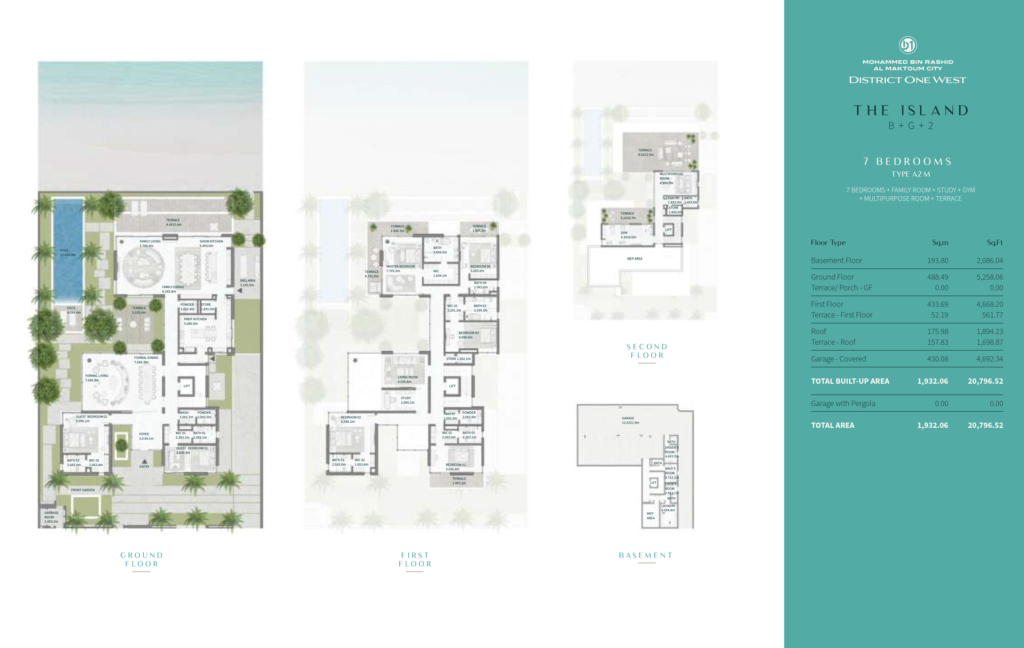 District One West — 7BR+ Mansion floor plan