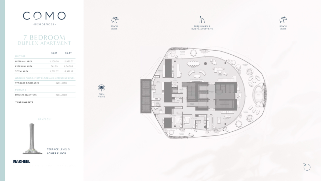 Como Residences  — 7BR+ Duplex floor plan