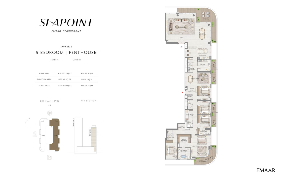 Seapoint — 5BR Penthouse floor plan