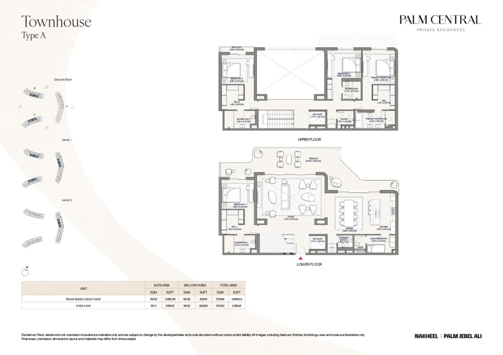 Palm Central Private Residences  — 4BR Townhouse floor plan