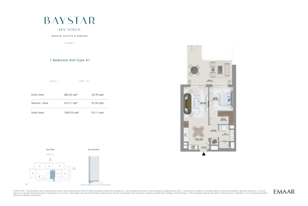 Baystar by Vida — 1BR floor plan
