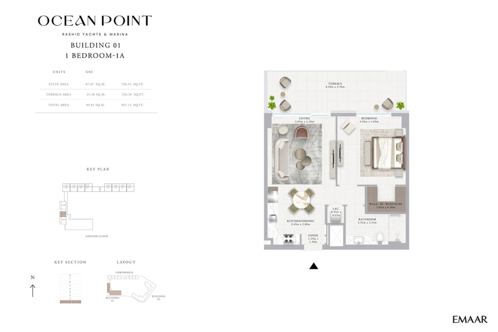 Ocean Point  — 1BR floor plan