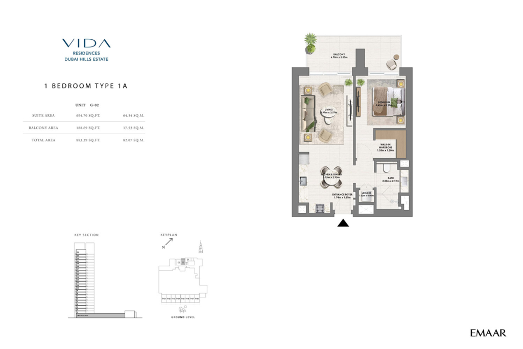 Vida Residences — 1BR floor plan