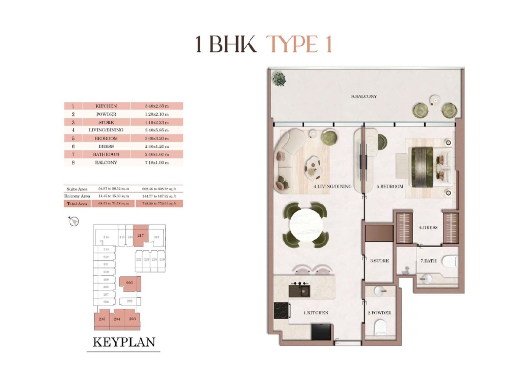 Havencia by ALA  — 1BR floor plan