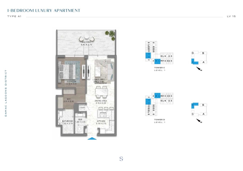 Sorrento — 1BR floor plan