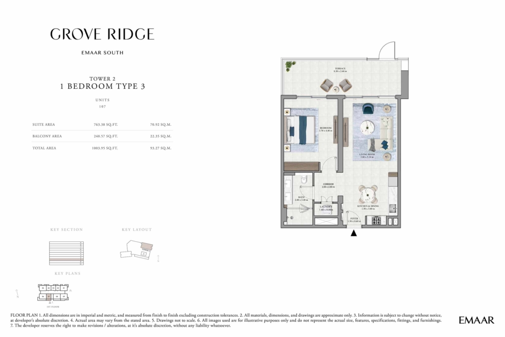 Grove Ridge — 1BR floor plan