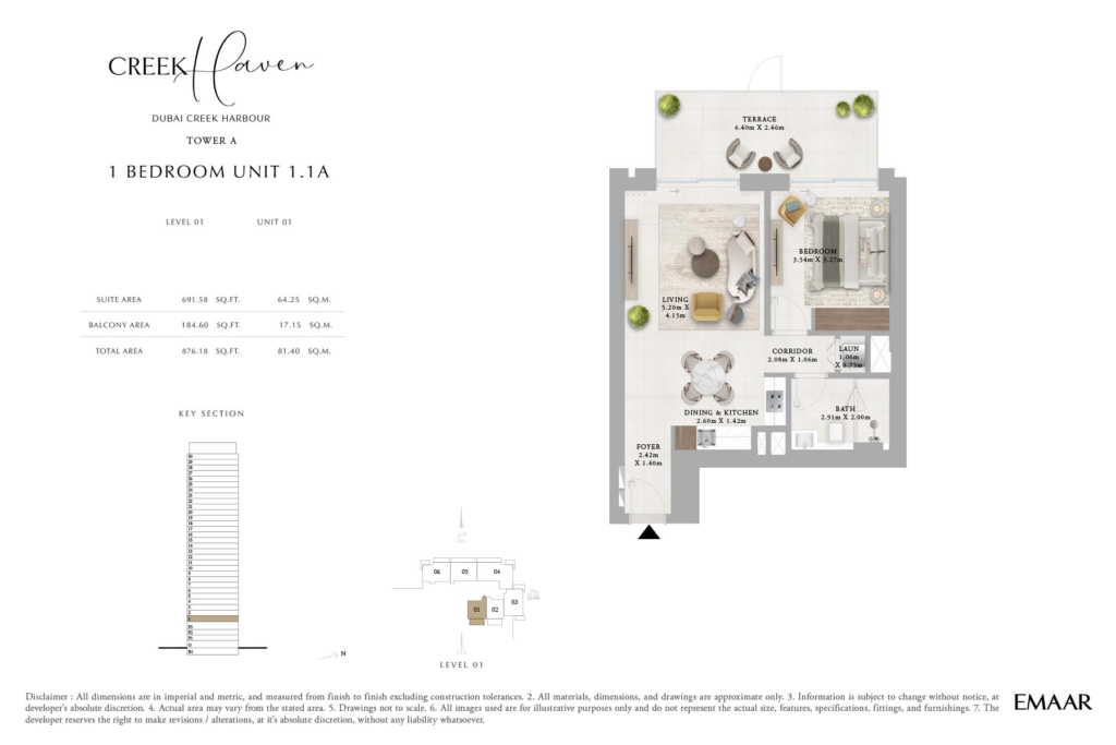 Creek Haven — 1BR floor plan