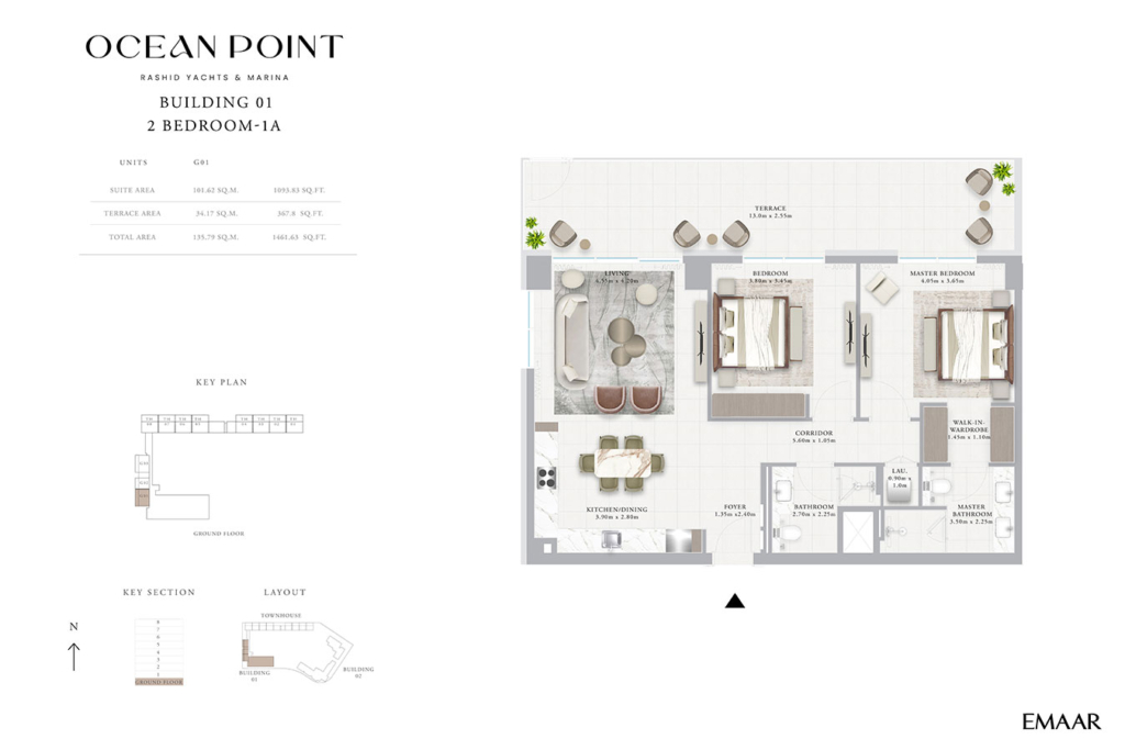Ocean Point  — 2BR floor plan
