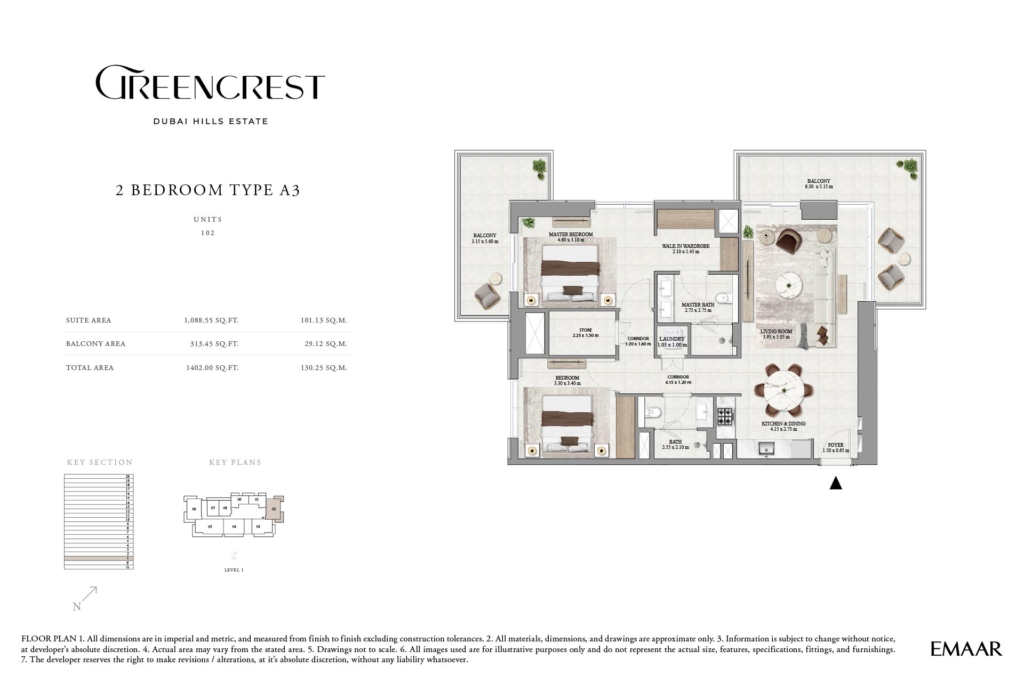 Greencrest  — 2BR floor plan