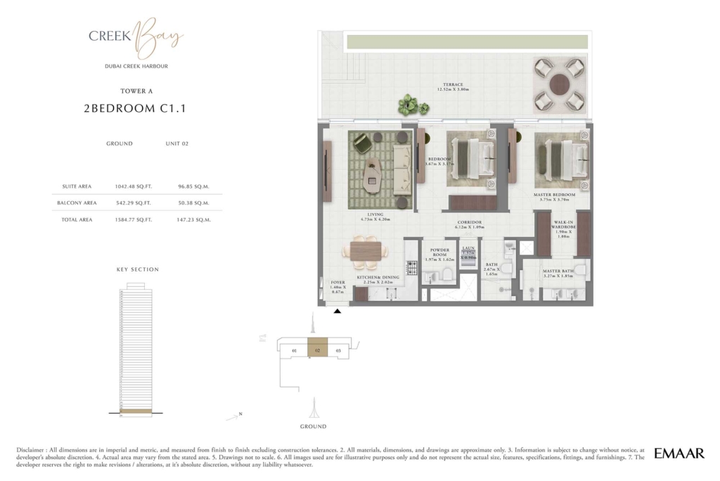 Creek Bay at Dubai Creek Harbour - Emaar Properties — 2BR floor plan