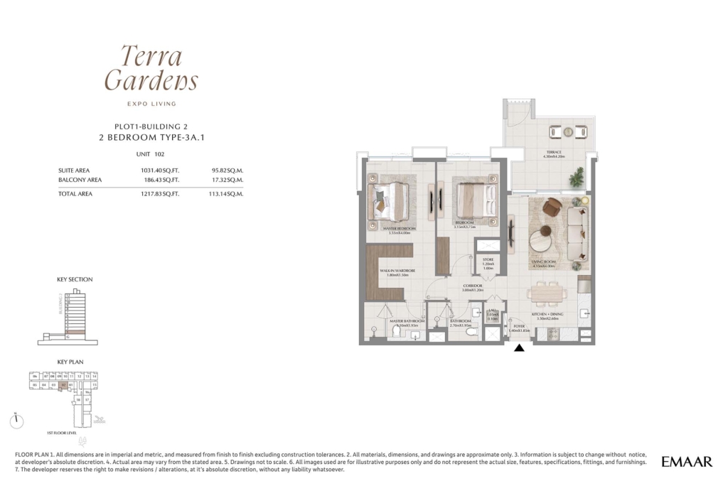 Terra Gardens  — 2BR floor plan
