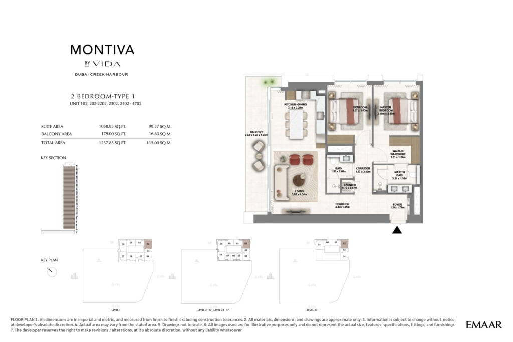MONTIVA BY VIDA — 2BR floor plan