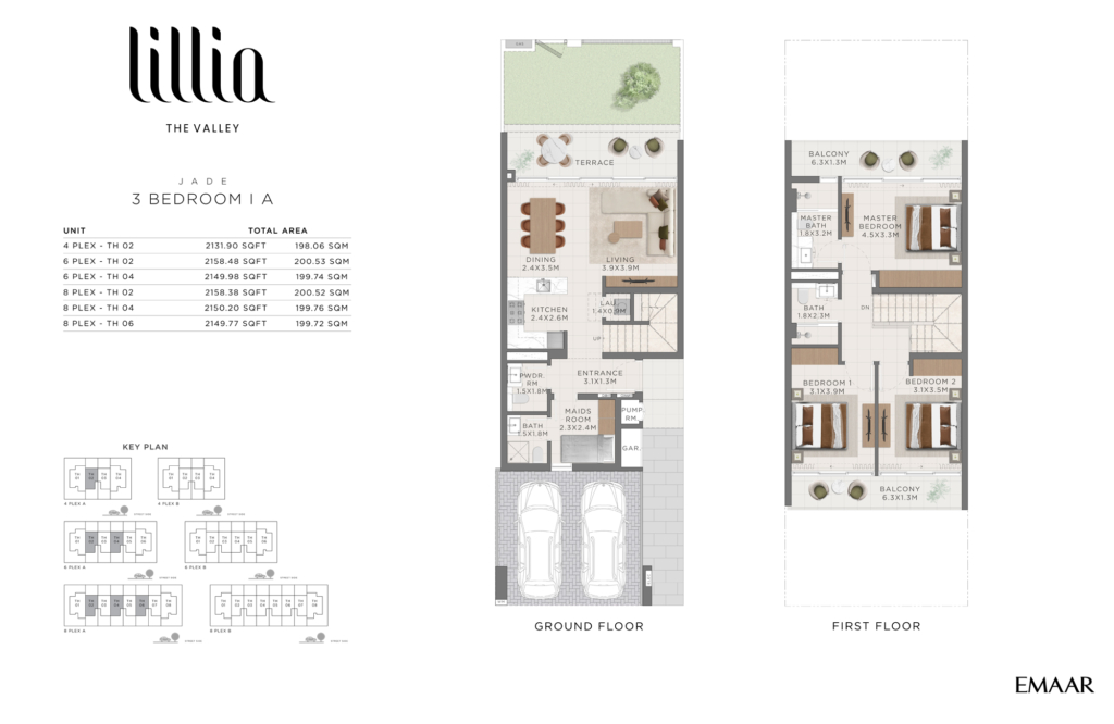 Lillia at The Valley — 3BR Townhouse floor plan