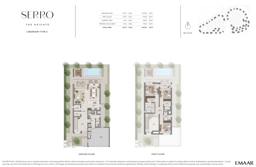 Serro at The Heights Country Club & Wellness  — 3BR Villa floor plan