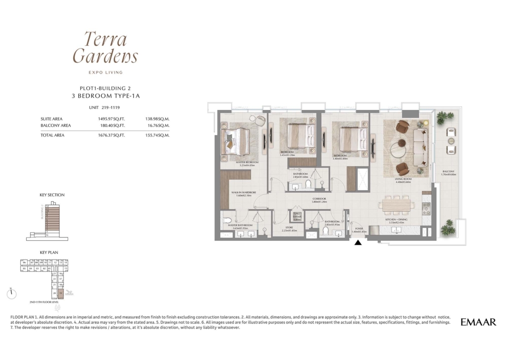 Terra Gardens  — 3BR floor plan