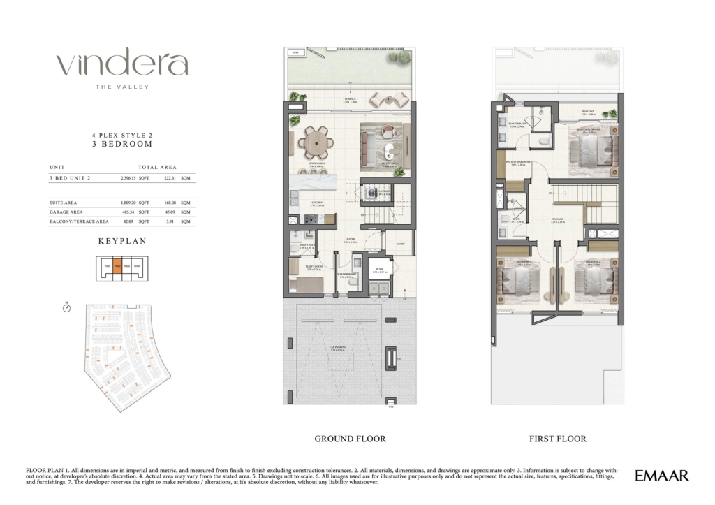 Vindera at The Valley — 3BR Townhouse floor plan