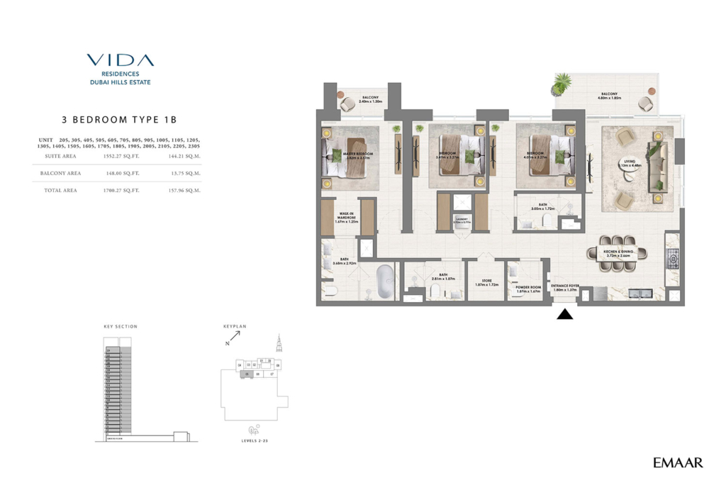 Vida Residences — 3BR floor plan