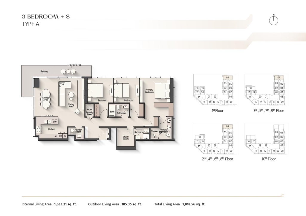 Everly Place — 3BR floor plan