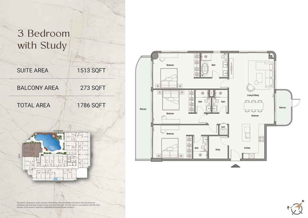 113 Residences  — 3BR floor plan
