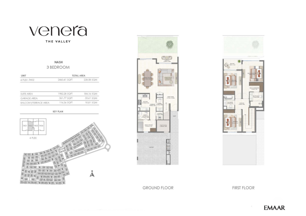 Venera at The Valley Phase 2 — 3BR Townhouse floor plan