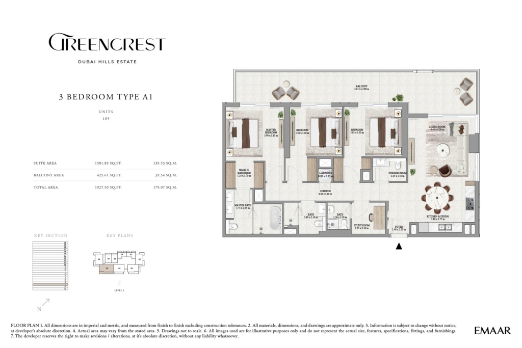 Greencrest  — 3BR floor plan