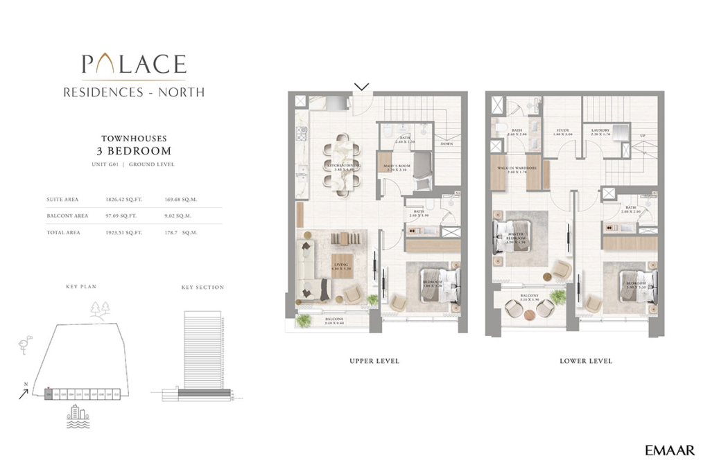 Palace Residences North  — 3BR Townhouse floor plan