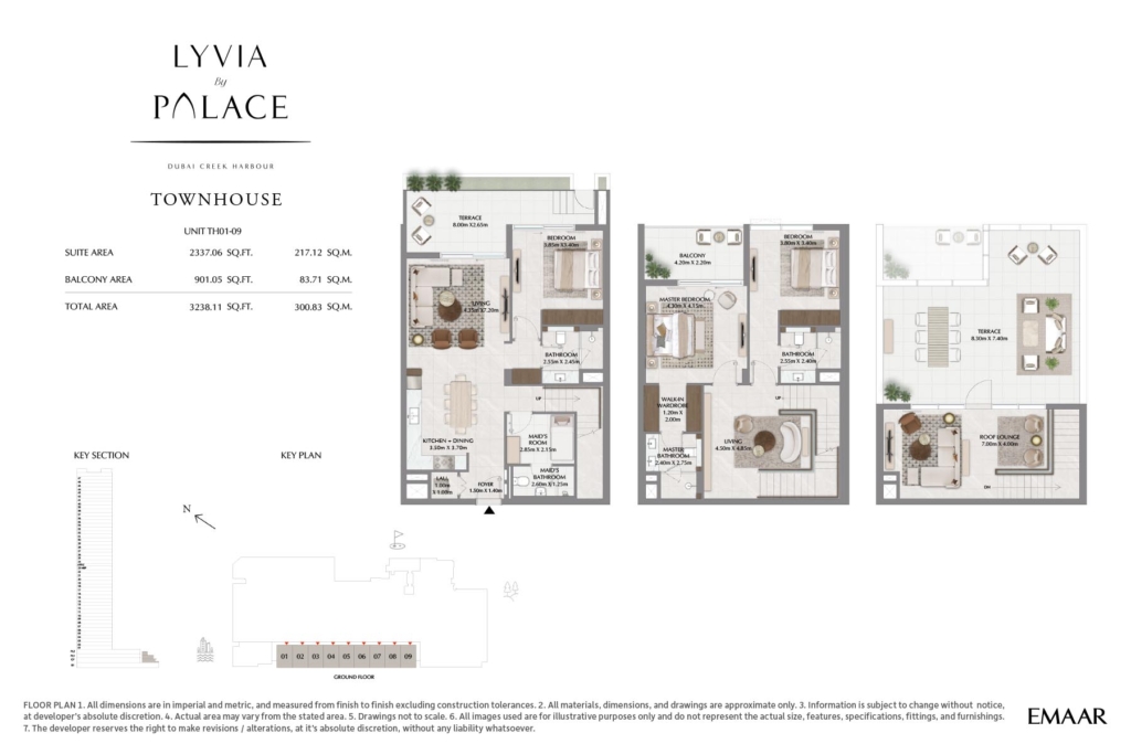 LYVIA BY PALACE — 3BR Townhouse floor plan