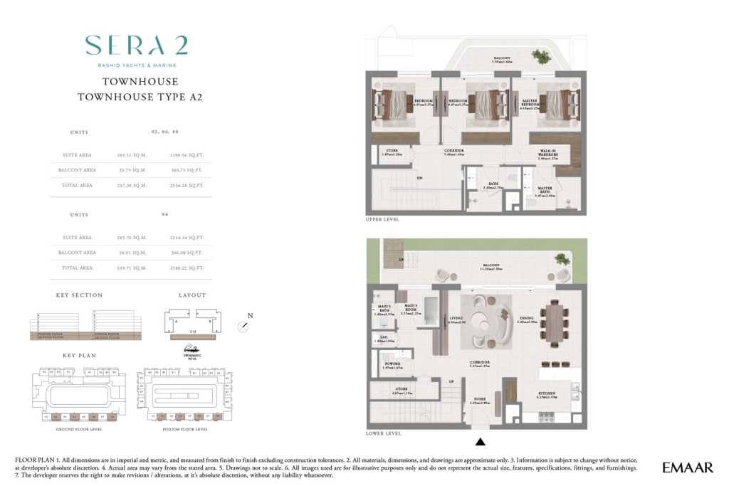 SERA 2 at Rashid Yachts & Marina — 3BR Townhouse floor plan
