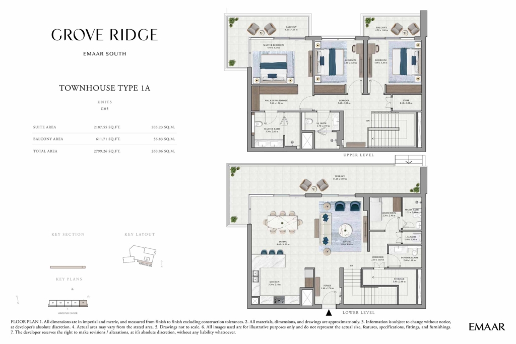 Grove Ridge — 3BR + Study + Maid Townhouse floor plan