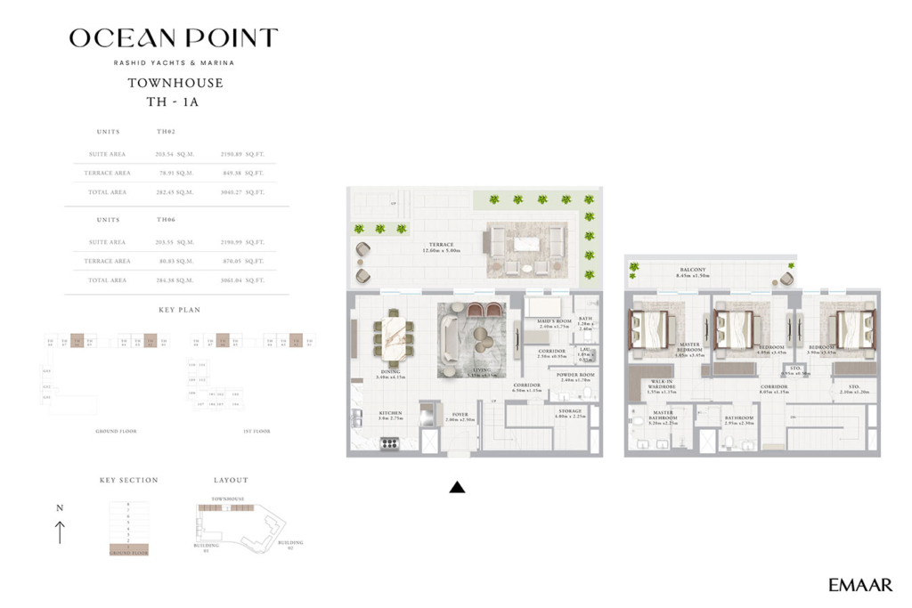 Ocean Point  — 3BR Townhouse floor plan