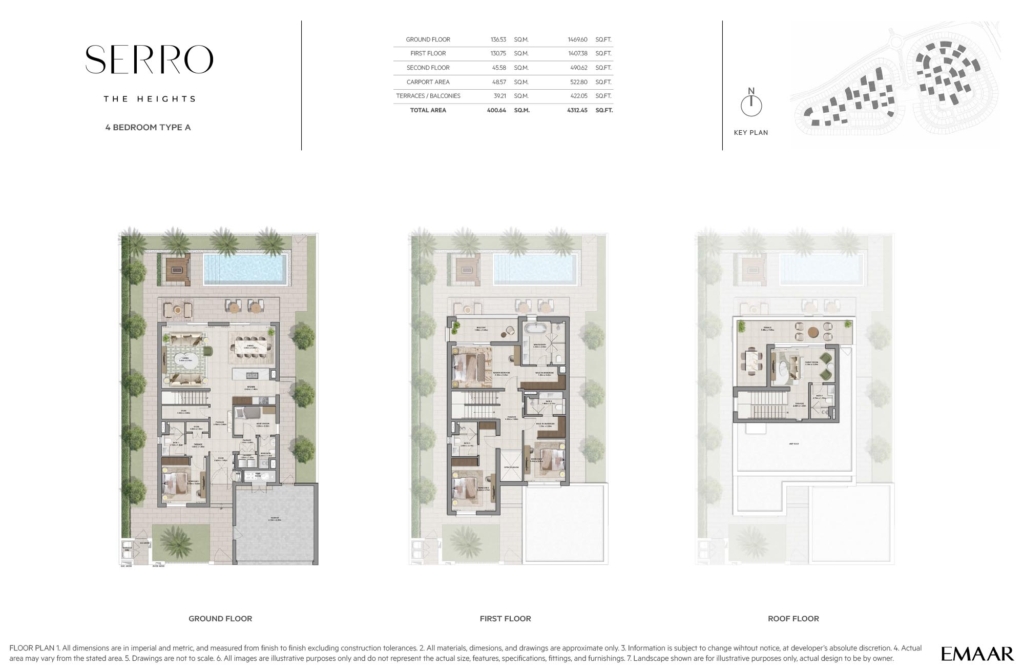 Serro at The Heights Country Club & Wellness  — 4BR Villa floor plan