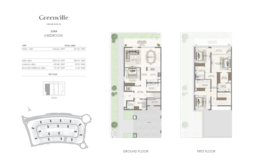 Greenville — 4BR Townhouse floor plan