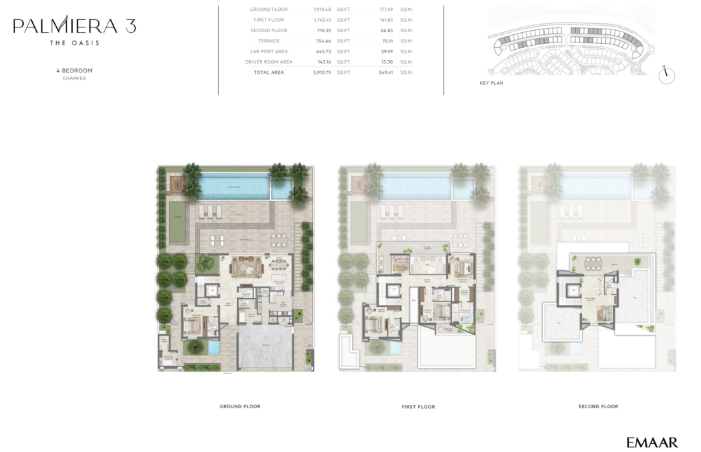 Palmiera 3 at The Oasis by Emaar  — 4BR Villa floor plan