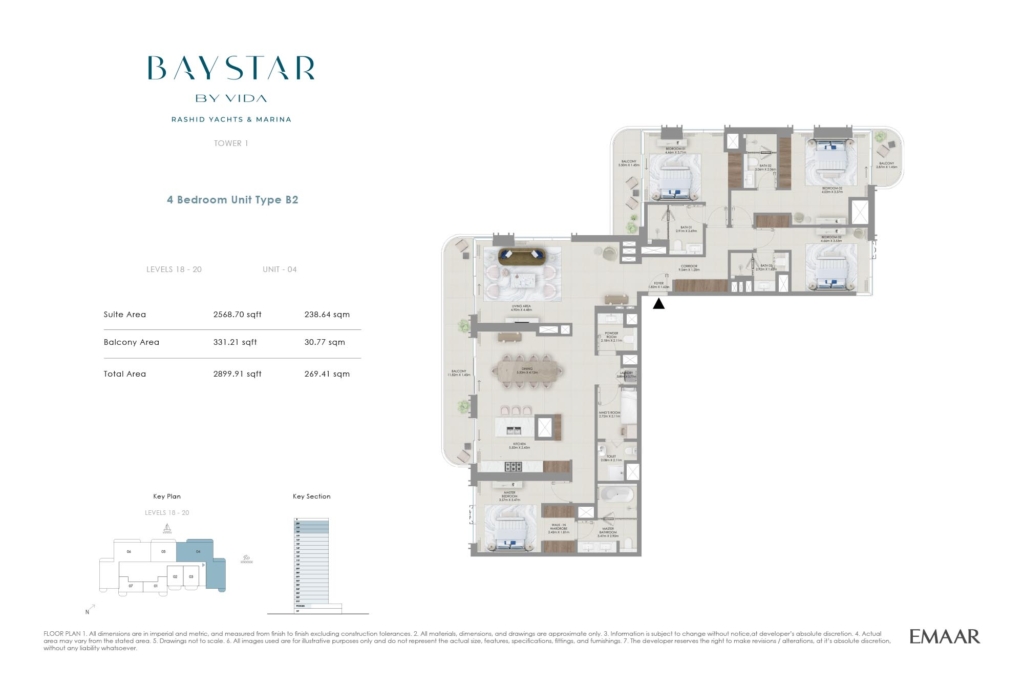 Baystar by Vida — 4BR + Maid floor plan