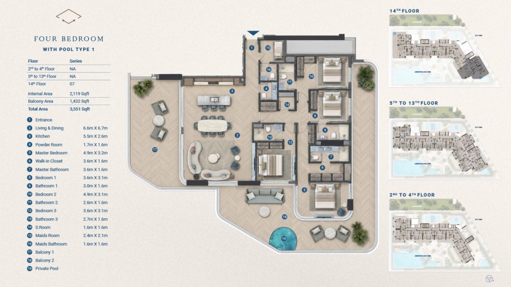 The Bay Interiors — 4BR floor plan