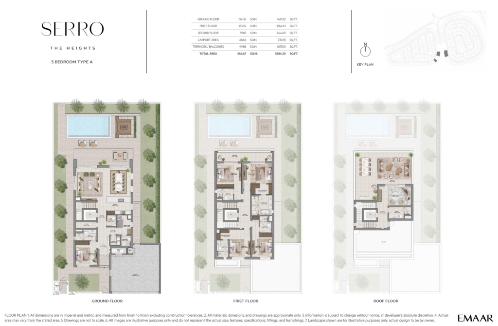 Serro at The Heights Country Club & Wellness  — 5BR Villa floor plan