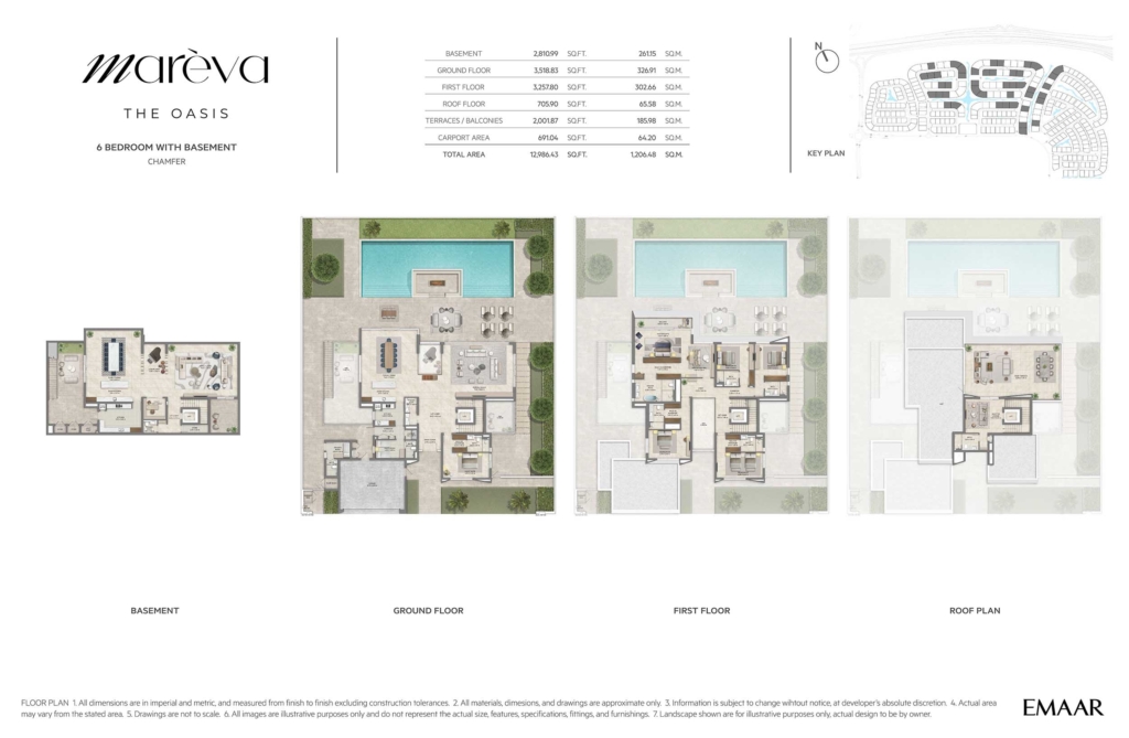 Marèva at The Oasis — 6BR Villa floor plan