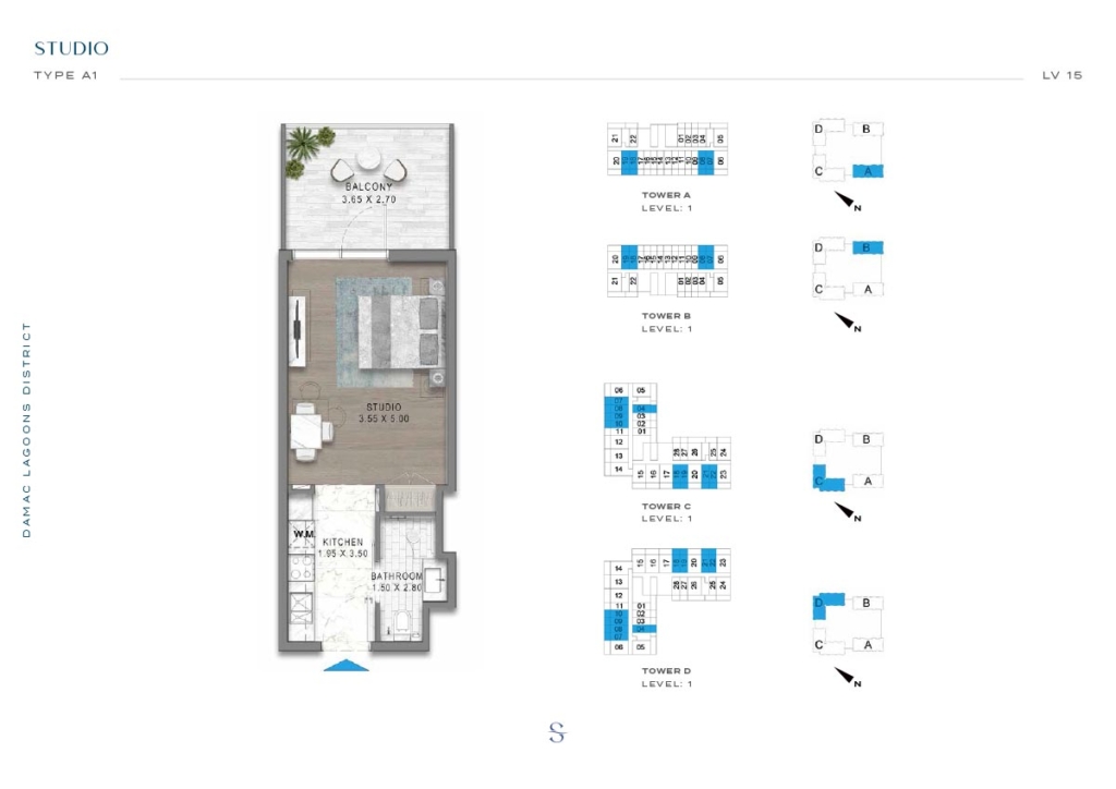 Sorrento — Studio floor plan